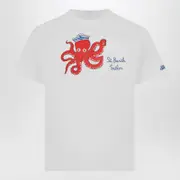 [MC2 Saint Barth] Eddy T-shirt white with octopus print 1 Y White