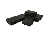 100-Pack Cotton Filled Jewelry Boxes Matte Black - 5 Sizes for Shipping