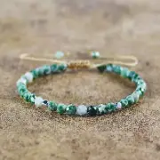 Natural Green Spot Jasper Stone Dainty Bracelet Green Gemstone Bracelet Handmade