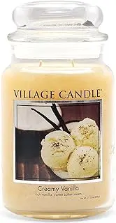 [Village Candle] Large Glass Apothecary Jar Scented Candle, 21.25 oz, Ivory
