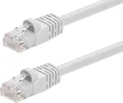 Monoprice 100148 Cat5e Ethernet Patch Cable - Network Internet Cord - RJ45, Stranded, 350Mhz, UTP, Pure Bare Copper Wire, 24AWG, 100ft, White