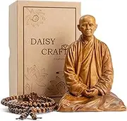 DAISYCRAFTVN Zen Master Thich Nhat Hanh Buddha Statue, Wooden Meditation Accessories, Feng Shui Decor, Zen Spiritual Gifts, Home and Altar Decoration, Buddha Room and Indoor Decor