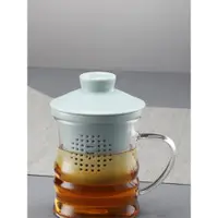 在飛比找ETMall東森購物網優惠-一園茶具影青玻璃泡茶杯茶水分離客廳大容量中式茶杯陶瓷個人專用