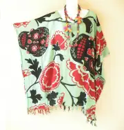 KB40 Day of Dead Die Delos Muertos Plus Kaftan Batwing Tunic Blouse Top up to 5X