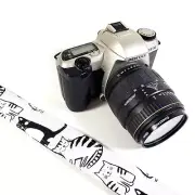 Cats on Grey Camera Strap - Cute Cats -Double Padded Comfortable Camera