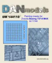 Dan Models 144110 Masks Painting for Boeing 737-8 MAX Zvezda, 1/144 kit scale