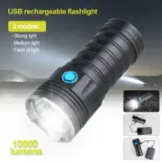 Super Bright 18W LED Flashlight Rechargeable LED Torch Zoom Lamp with USB output