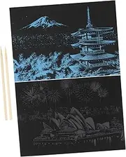 2pcs DIY Landscape Painting Scratch Paper Set for Boys and Girls Creative Graffiti Hand Drawing Art Supply