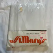 Vintage St. Mary’s Permanent Press No Iron Double Flat Sheet White Made In USA