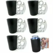 6Pk Brass Knuckles Drink Kooler Stubby Insulated Cooler Beer Soda Can Holder