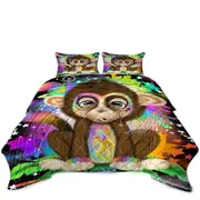 Cute Kids Rainbow Lil Monkey Coverlet