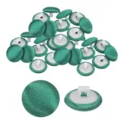 30pcs Satin Buttons 0.5" (12.5mm) Round Tuxedo Buttons with Shank Green