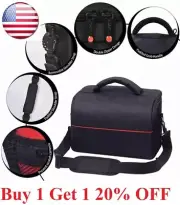 Black Camera Protective Bag Shoulder Pouch Zipper Case for Nikon Canon Sony DSLR