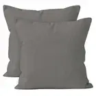 Throw Pillow Covers 12x12 in Set of 2 Grey | No Inserts | Cotton Pillow Cover...