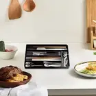 Knife Block Holder Fork Spoon Organizer Multi-compartment Cutlery Storage Box