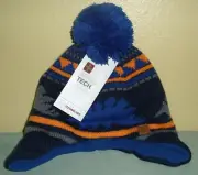 Swiss+Tech Performance Gear Boys Pompom Hat w/ Peak Technology Blue~ OSFM NWT