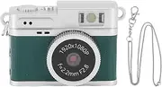 SENECESLI Mini Camera Keychain, 1080p Small Retro Camera for Photo Video Travel Vlog, 128GB Expandable, 0.96" HD Screen, Built in 4 Filters (Green)