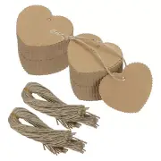 500Pcs Brown Price Tags with Twine String, 2.36 x 2.17 Inch Heart Gift Tags
