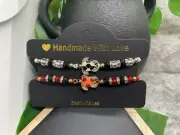2 PC Handmade Beaded Boho Adjustable Tie Charm Bracelet Set Turtle B3998