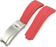 [GUMMMY] Rubber Watchband 20mm 21mm Fit for Rolex Submariner GMT Daytona Oyster Perpetual Yacht Master Slide Lock Buckle Silicone Strap