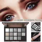 15 Colors Smokey Black Eyeshadow Palette Dark Grey Shimmer Matte Eye Shadow