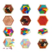 Hexagon Puzzle for Kid Adult Shape Pattern Block Tangram Brain Teaser