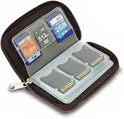 CAXUSD 22 Slot Memory Card Bag for Card Holder Case Nylon PVC Alloy Portable Pouch Zipper Inner Material Protection