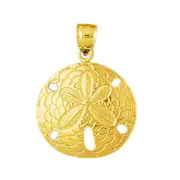 14K Gold 28MM Sand Dollar Pendant
