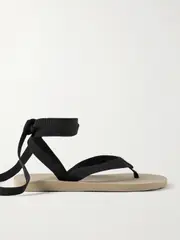 [The Row] The Row - Dune Knot Cotton-blend Grosgrain Sandals - Gray - IT41 IT 41 Gray