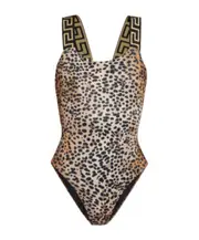 Versace Animal Motif One Piece Swimsuit 1,2 Nude
