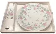 Cake Plate & Server Fine Bone China Japan Federated Dept Vintage Floral Wedding