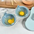Draining Egg Boiler Set Silicone Double Microwave Egg Poacher Cookware AU