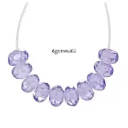 25 Cubic Zirconia Rondelle Beads 4mm Light Amethyst Purple #64227