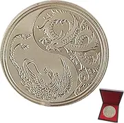 Chinese Dragon Coin, Commemorative Coin for Chinese Lunar, Home Decor Creative Memorial Ancient Mythical Creatures, Year of The Dragon