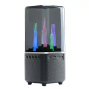 Waterproof Bluetooth 5.0 Speaker with Mutil-Colorful 8 LED Lights Portable Speaker With 360 Rich Dynamic Sound - Black