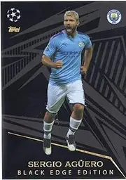 Match Attax Extra 2023 2024 Sergio Aguero Black Edge Trading Card