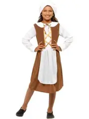 Medieval Tudor Poor Girl Milk Maid Wench Book Week Fancy Dress Costume