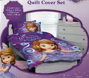 DISNEY Junior SOFIA The FIRST Purple SINGLE Duvet/Doona/Quilt Cover SET BNIP