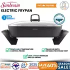 Sunbeam Electric Frypan DuraCeramic Non Stick 2400w Banquet Large Cookware Black