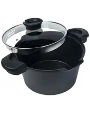 MasterPan Nonstick 5qt Stock/Pasta Pot With Glass Lid Strainer