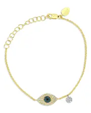 Meira T 14K Yellow Gold Diamond Evil Eye Bracelet