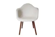 SK Designer Living | Replica Eames DAW Hal Inspired Chair | Textured Ivory & Walnut