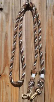 Jose Ortiz 5/8" Mane Hair Roping Loop Reins 8 ft-Sorrel, Chestnut, Black & White