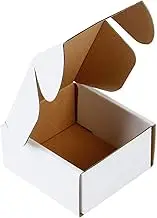 WRAPLA Recyclable Corrugated Box Mailers - Cardboard Box for Shipping Small -10 X 10 X 5 CM - 50 Pack - Oyster White