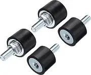 uxcell 4pcs M6x18mm Rubber Isolator Mounts with Studs 20x15mm Male Female Vibration Shock Absorber Zinc Plated Cylindrical Thread Mounts Anti Vibration Isolators with 4pcs M6 Lock Nuts