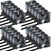 20PCS Black on White Label Tape 1/2" For DYMO D1 45021 LabelManager 160 450 23ft