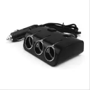 1Pc Car Cigarette Lighter Socket Splitter Black 2 USB Port 3 Way Charger Socket