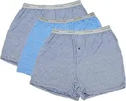 [Fruit of the Loom] Solid Knit Boxers 3-Pack (Colors and Patterns May Vary) ... (Assorted Stripes, Medium)