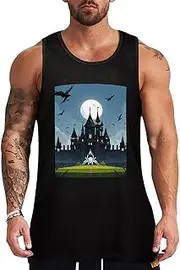 [NQHJT] Men Tank Tops Terrible White Spiders Sleeveless T Shirts for Men's Fitness Quick Dry Gym Tank Top for Men
