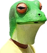 PartyHop - Frog Mask - Halloween Costume Latex Animal Full Head Latex Adult Kids Mask